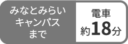 みなとみらいキャンパスまで電車約18分