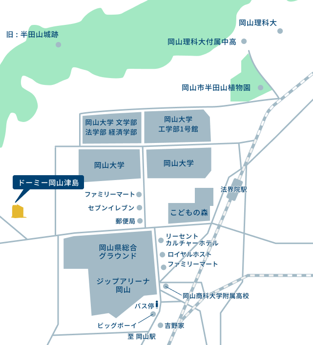 ドーミー岡山津島 周辺マップ