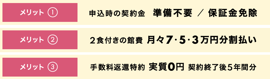 寮費分割払い制度