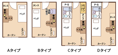 新潟日建工科専門学校 学生寮(学生会館ドーミー)の間取り